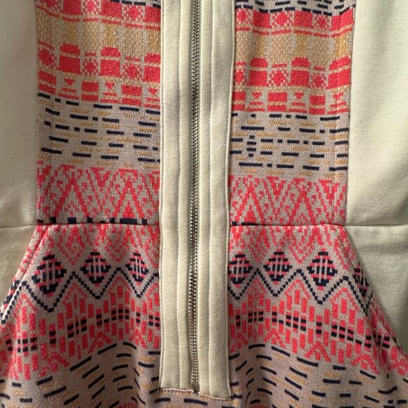 Ella Moss 'Paz' Print Front Zip Sheath Dress Small - Picture 3 of 6